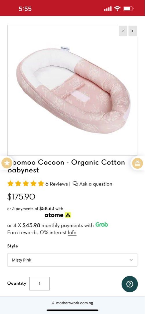 Doomoo cocoon, Babies & Kids, Baby Nursery & Kids Furniture, Cots