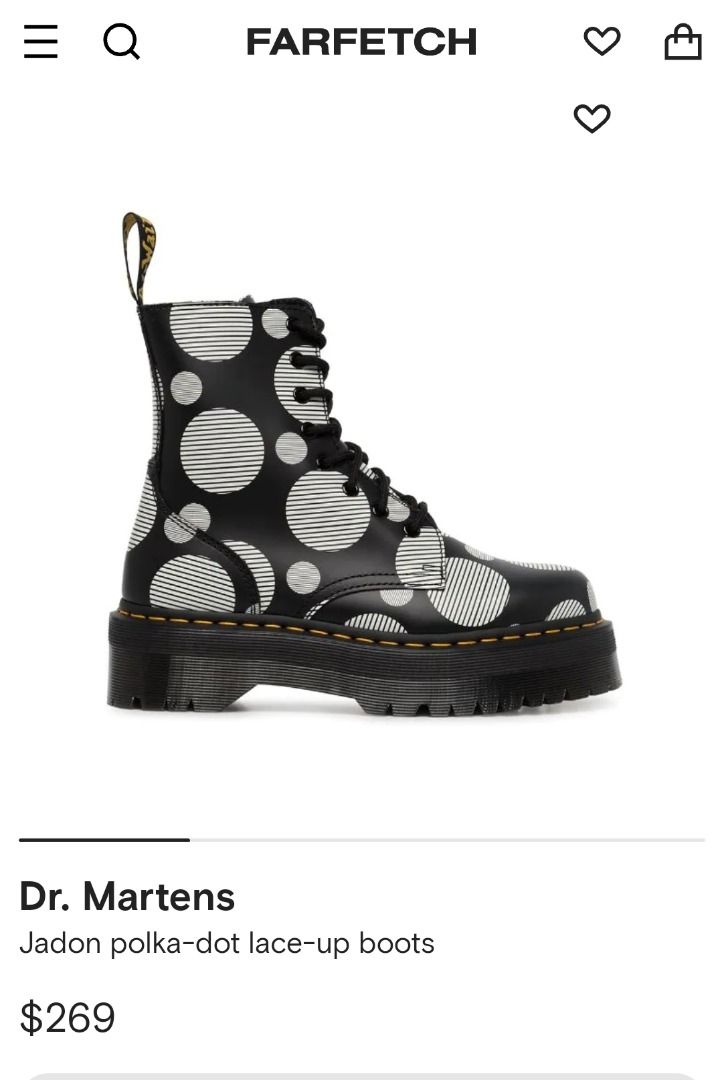 Dr. Martens 1460 WOMEN S POLKA DOT SMOOTH LEATHER LACE UP BOOTS