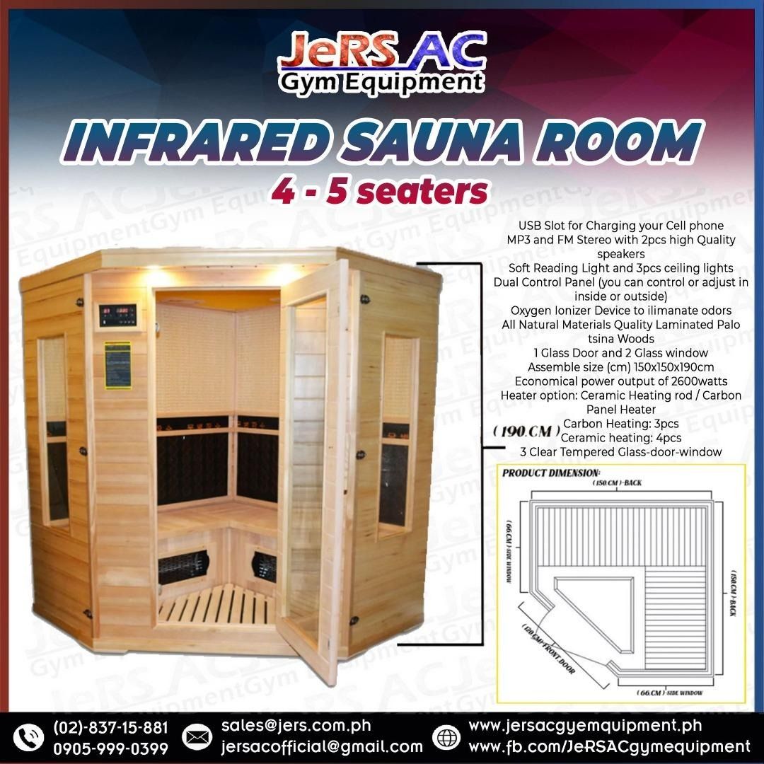 Dry Sauna infrared Steam Room / Sauna Room Good for 4 to 5 Seaters, Sports Equipment, Exercise