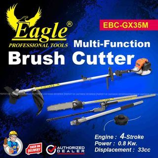 EAGLE Professional Tools 800W 4-Stroke Air-Cooled Multi-Function Gasoline Brush Cutter / Grass Trimmer / Hedge Trimmer / Chainsaw (EBC-GX35M) *LIGHTHOUSE ENTERPRISE*