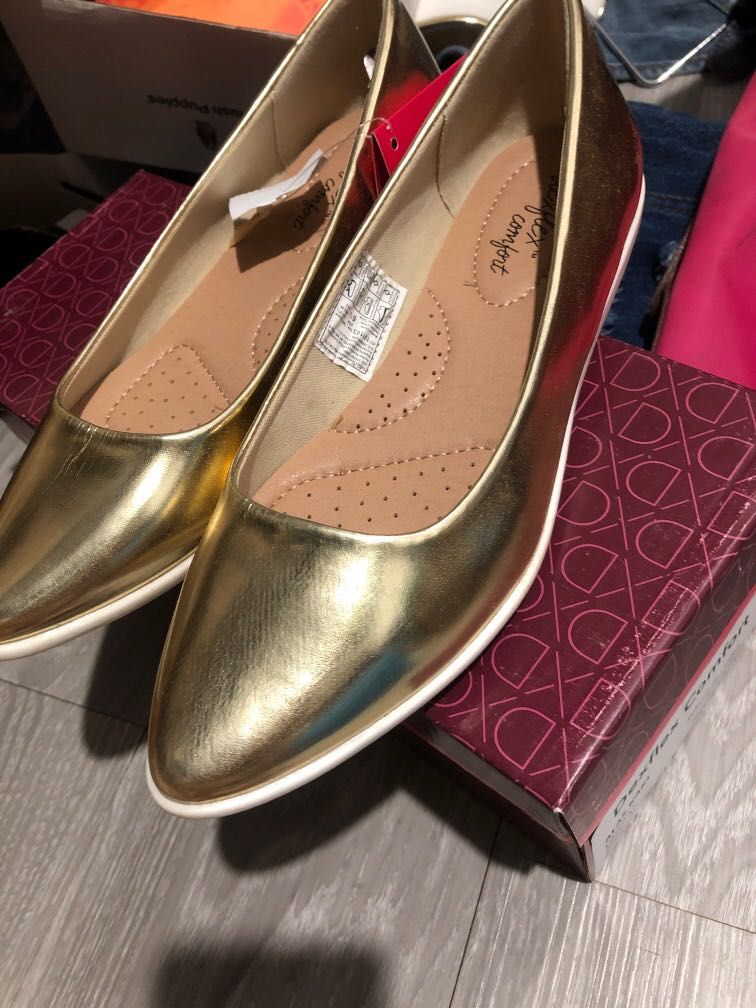 Payless shoes hot sale gold flats