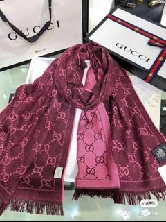 Gucci 雙面提花圍巾（標籤未拆）台中新光購入  #23春天色系