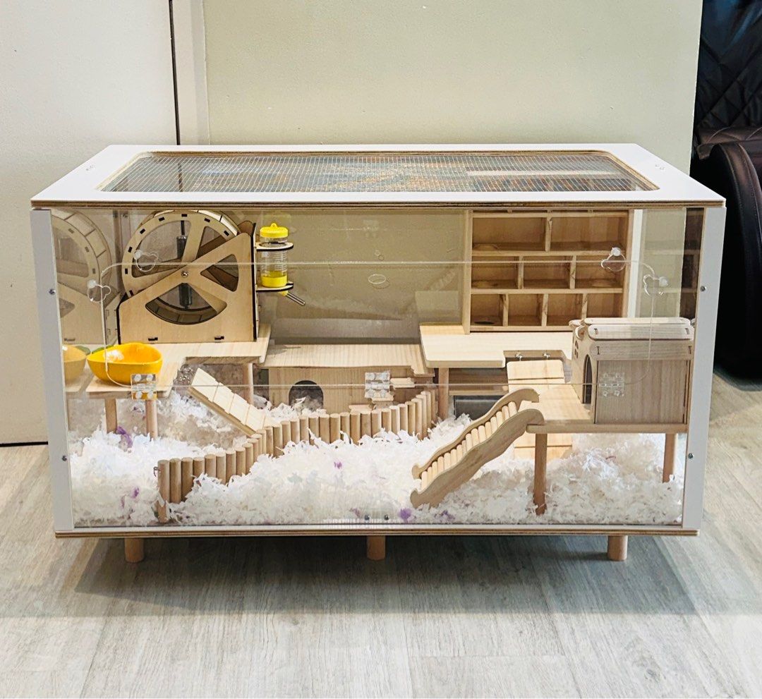 Hamster Acrylic Cage Syrian dwarf 60cm 80cm natural wood
