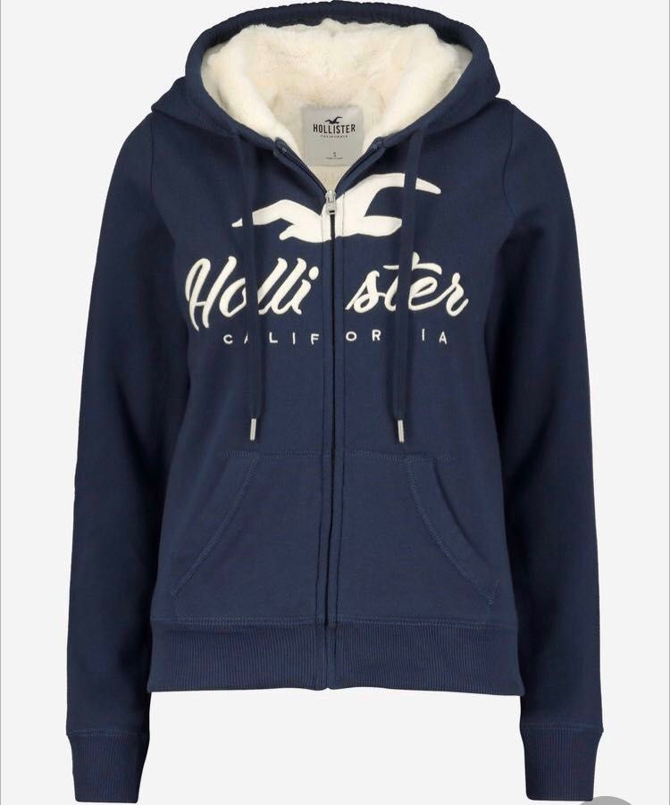 Hollister Classic Sherpa Full Zip Hoodie Sweater Women s Fashion
