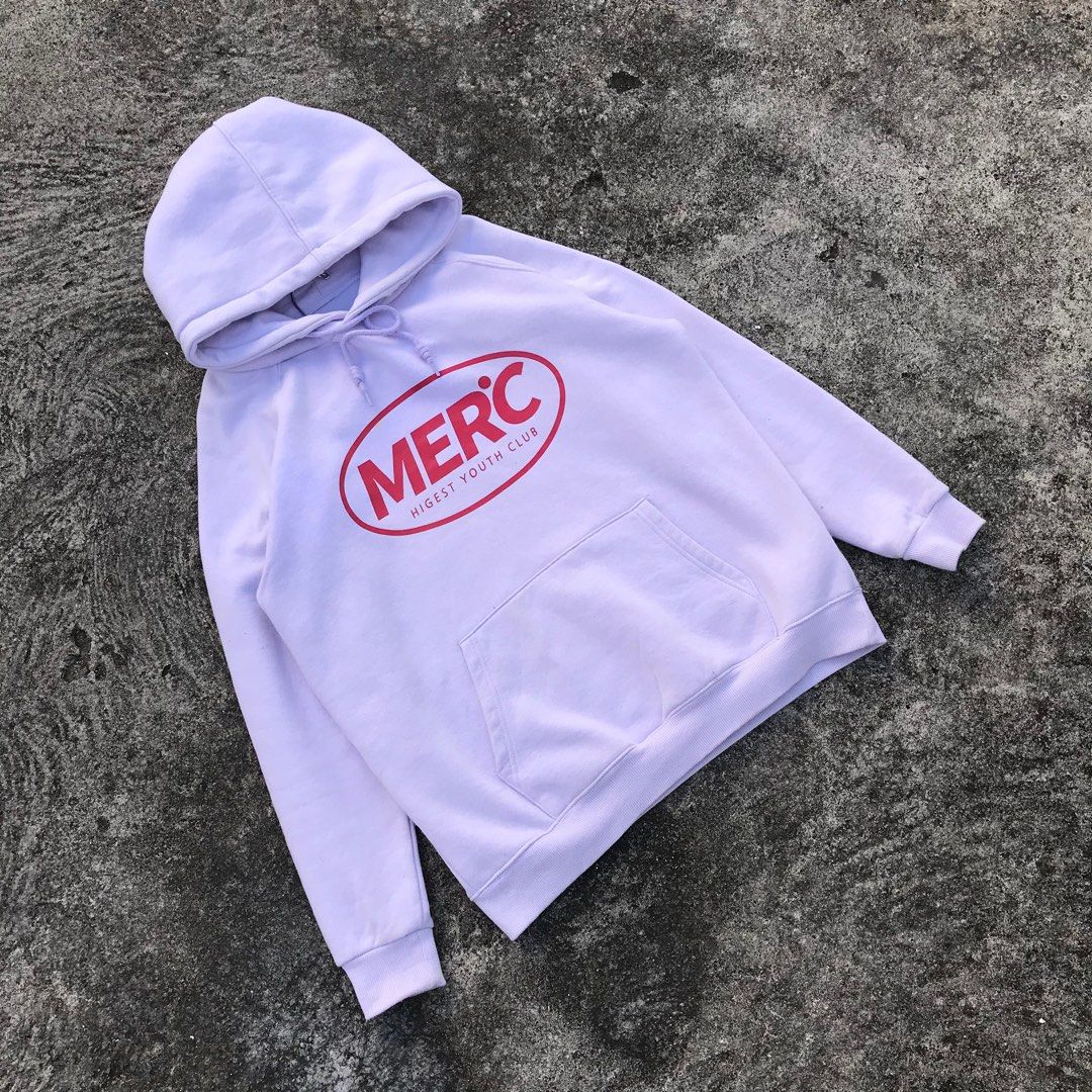 Hoodie Acover merch lilac, Fesyen Pria, Pakaian , Atasan di Carousell