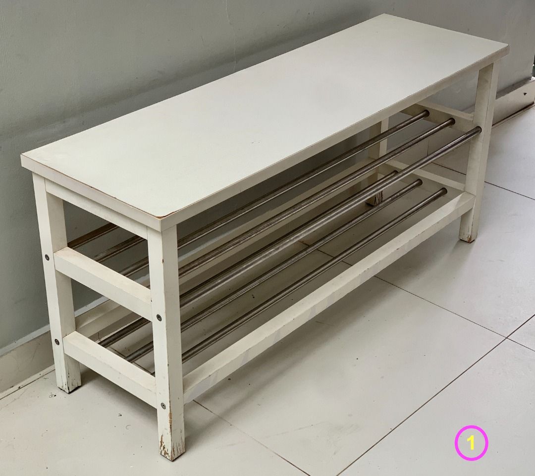 Ikea tjusig bench with shoe storage top