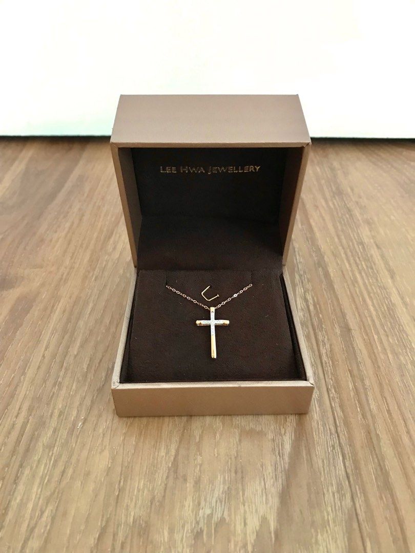 Lee Hwa 18K Rose Gold Diamonds Cross Pendant