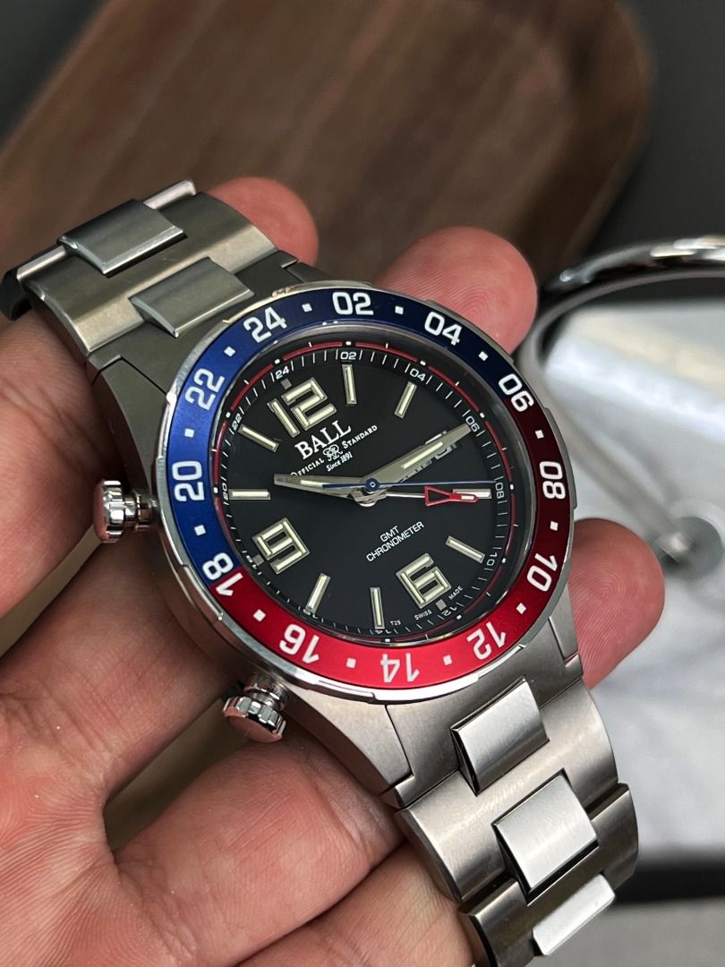 LIMITED EDITION Ball Roadmaster Pepsi Marine GMT Watch Luxury