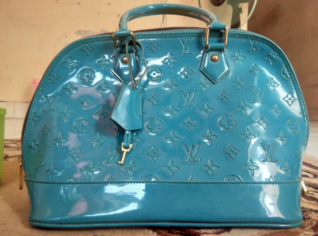 Louis Vuitton Monogram Vernis Alma BB Blue Lagoon