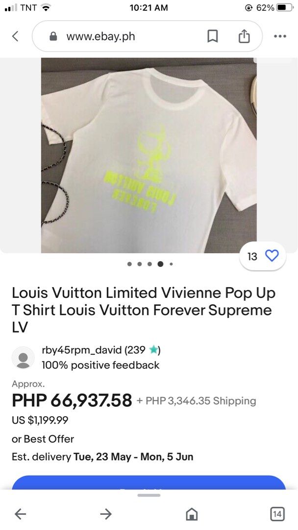 Louis Vuitton Limited Vivienne Pop Up T Shirt Louis Vuitton Forever Supreme  LV