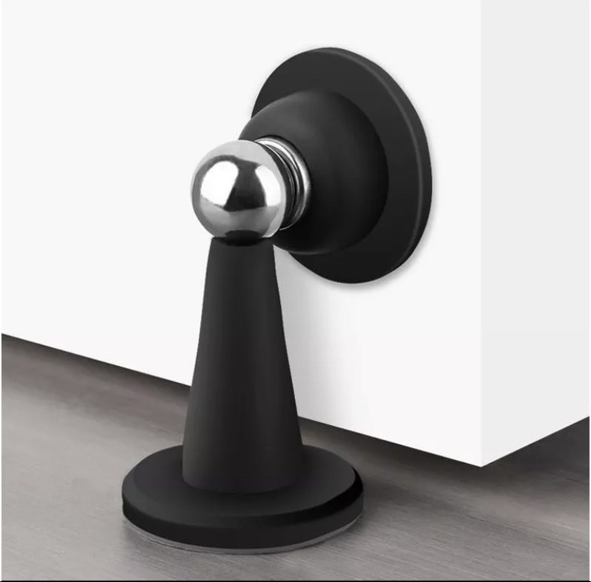 door stopper in black, in silicon, no drill required