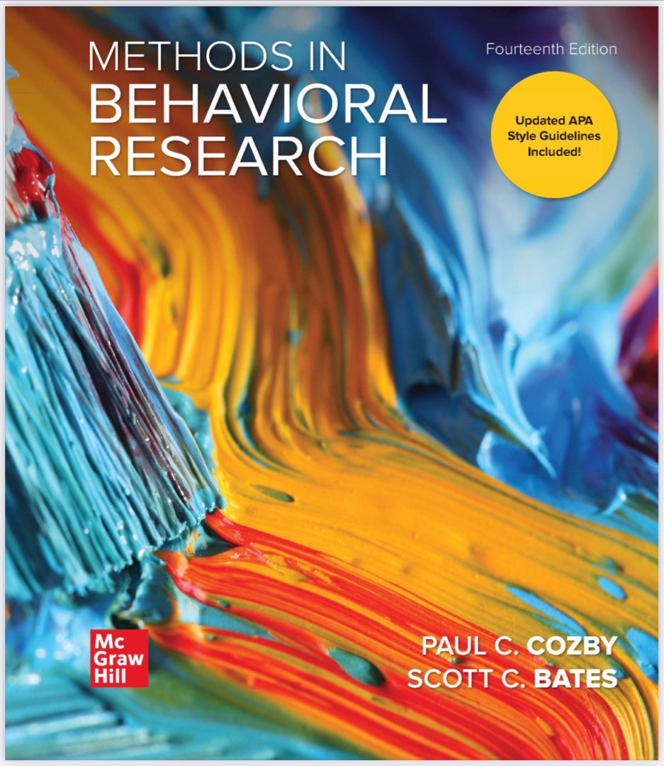 Methods in Behavioural Research 14th edition by Paul C. Cozby & Scott C ...