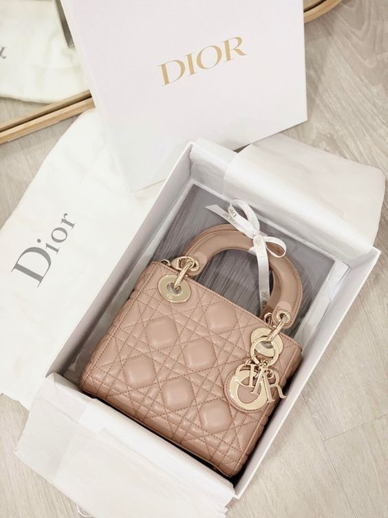 Dior - Mini Lady Dior Bag Blush Cannage Lambskin - Women