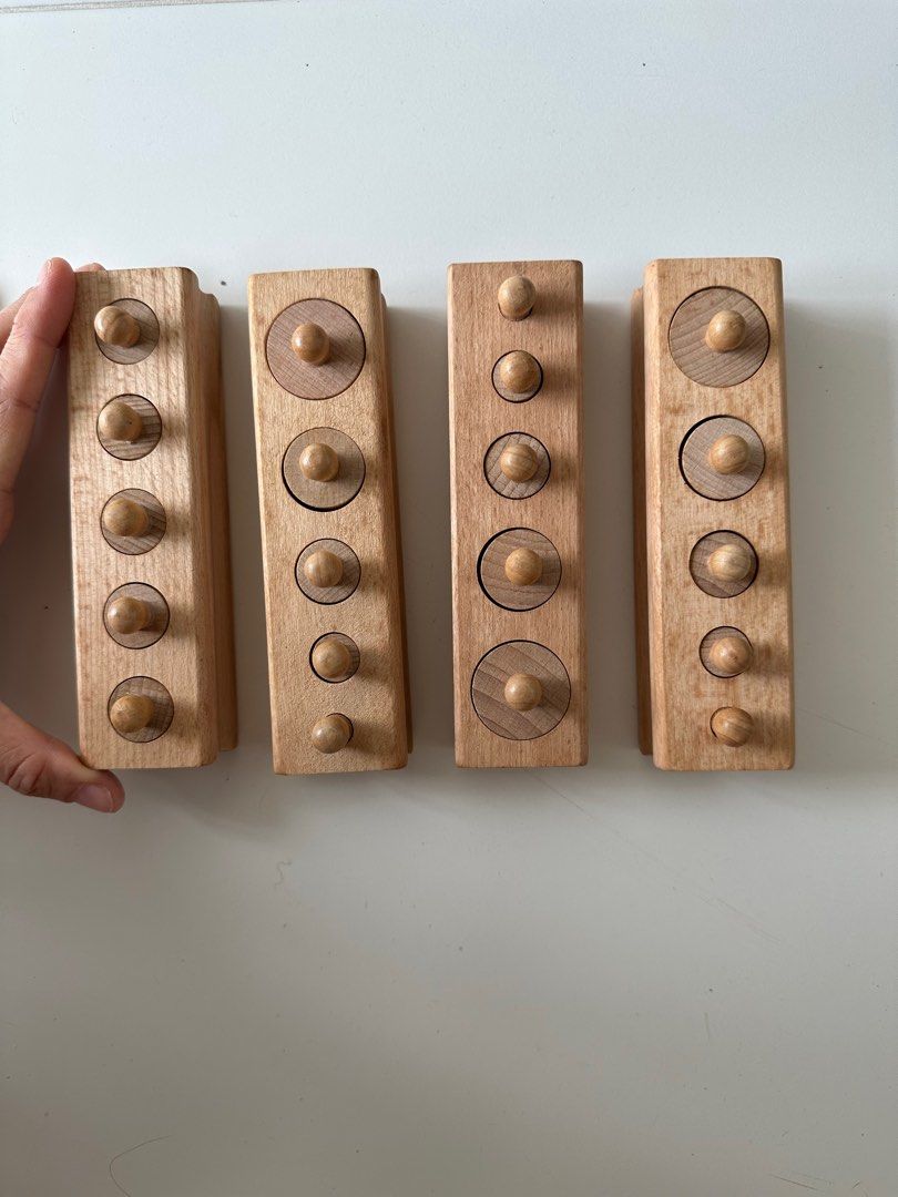 Montessori cylinder knobs mini, Hobbies & Toys, Toys & Games on Carousell