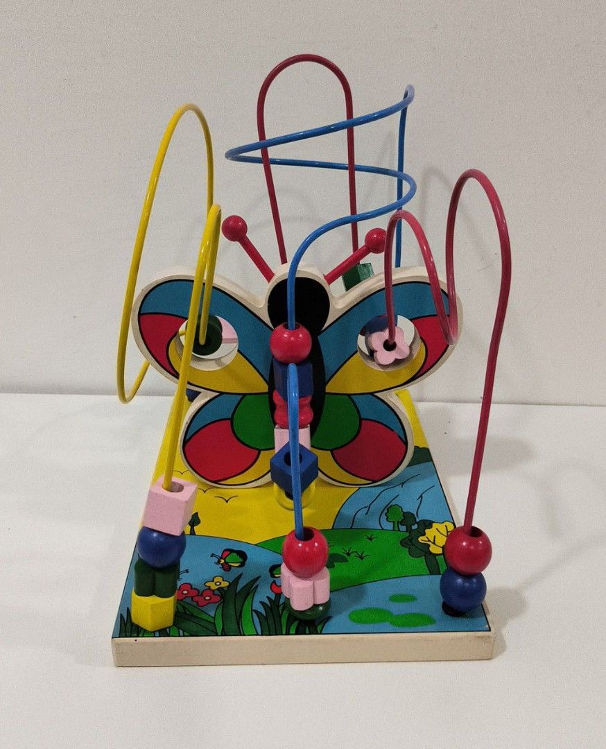 Montessori wooden butterfly bead maze big and heavy, Hobbies & Toys, Toys & Games on Carousell