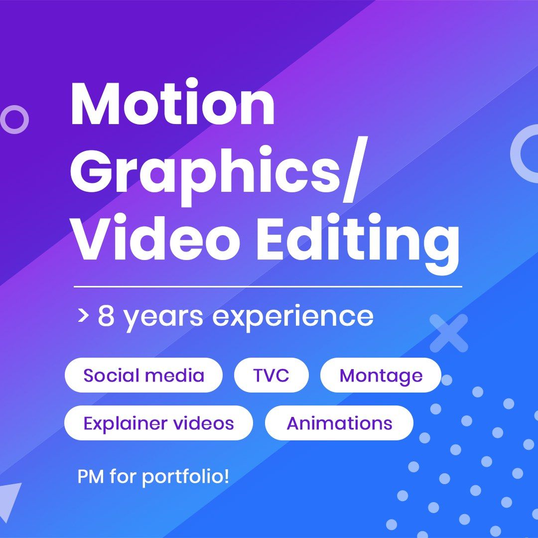 Animation Motion Graphic Video editing Video montage Services