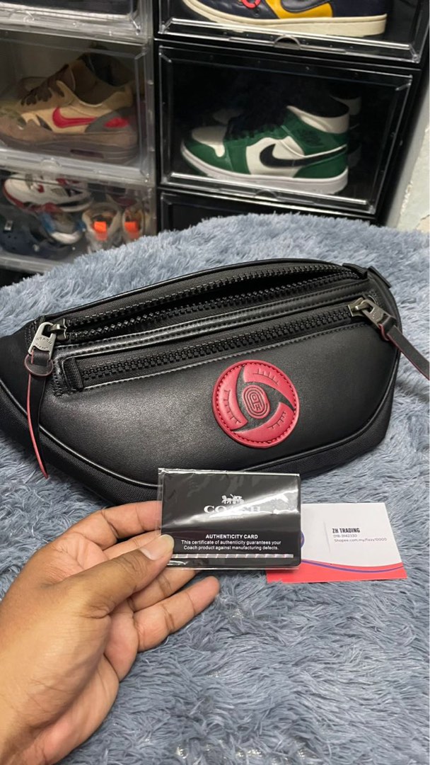 Naruto Coach X Michael B. Jordan Belt Bag Black Copper SHARINGAN
