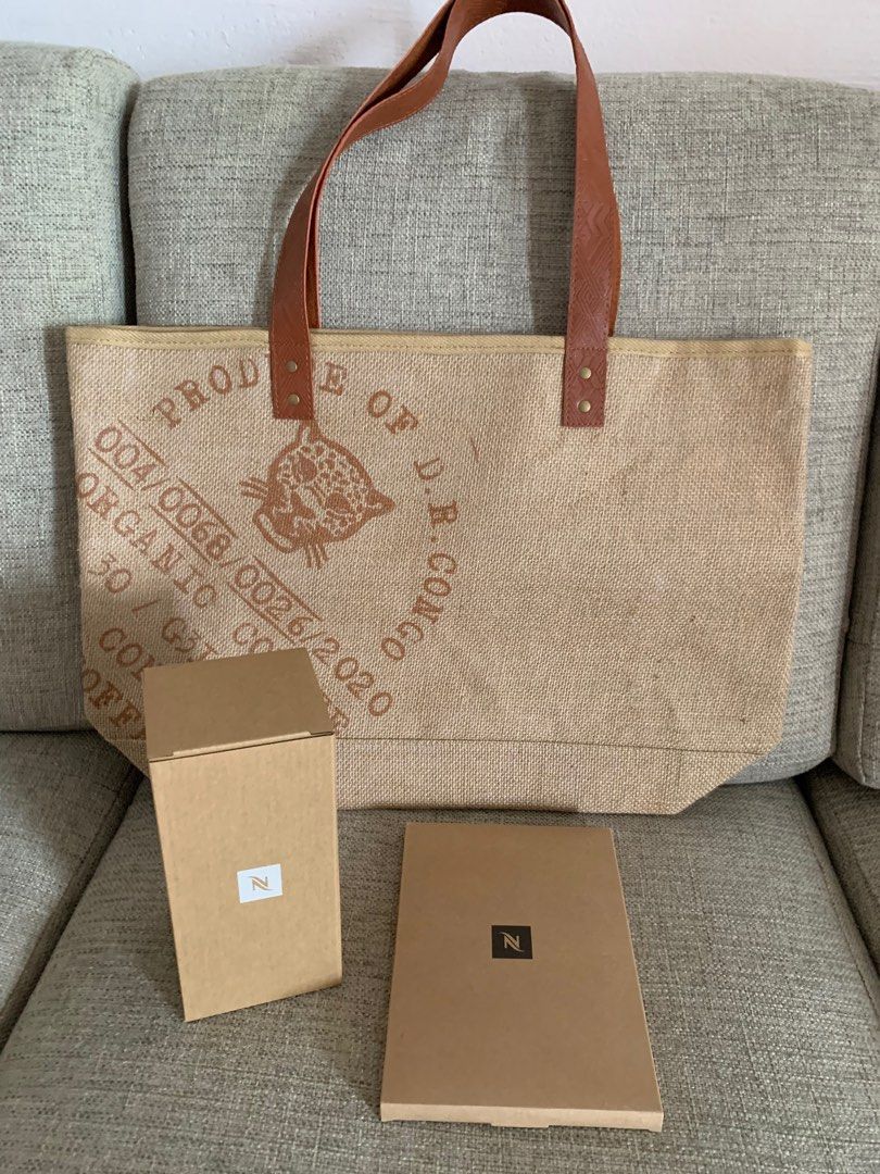 Nespresso Jute Tote Bag Set Exclusive, Women's Fashion, Bags & Wallets
