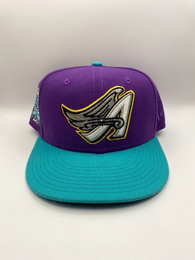 Exclusive New Era Anaheim Angels Hat MLB Club Size 7 1/4 Blue / Purple 