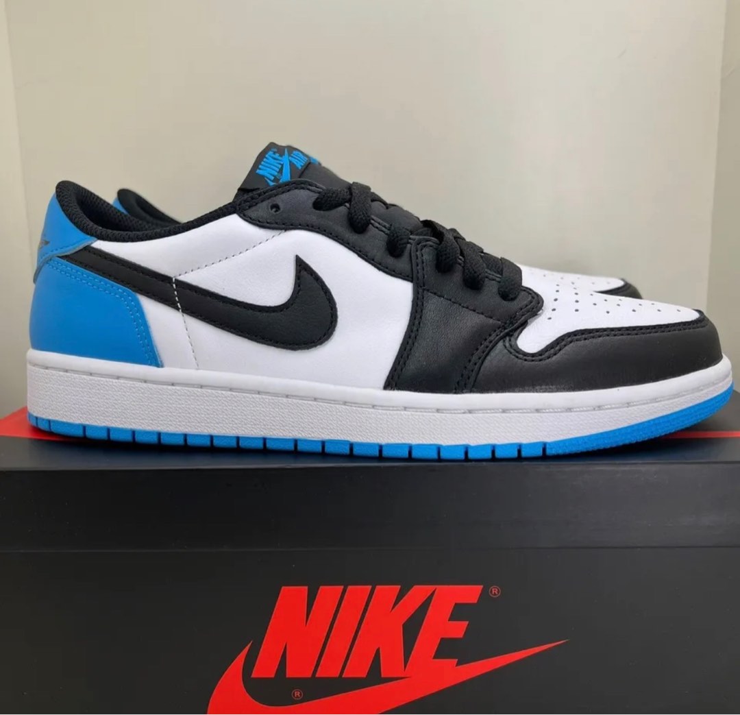 Nike air Jordan 1 low og unc us10.5 全新藍黑, 他的時尚, 鞋, 休閒鞋