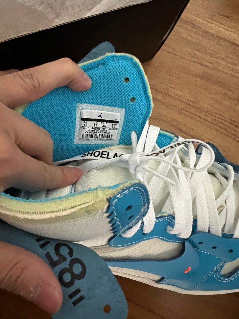 Nike off white Jordan high UNC 85