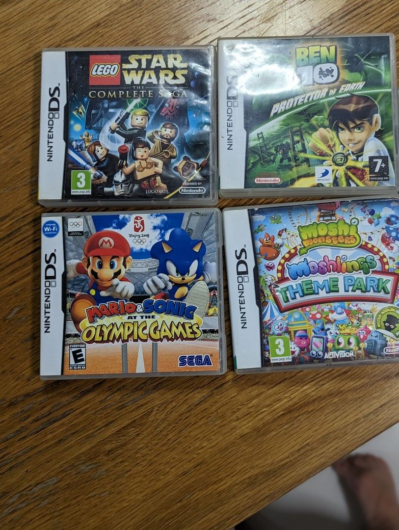 Nintendo DS games Lego star wars III complete saga Ben 10 protector earth  Mario sonic Olympic games moshi moshling theme park, Video Gaming, Video  Games, Nintendo on Carousell