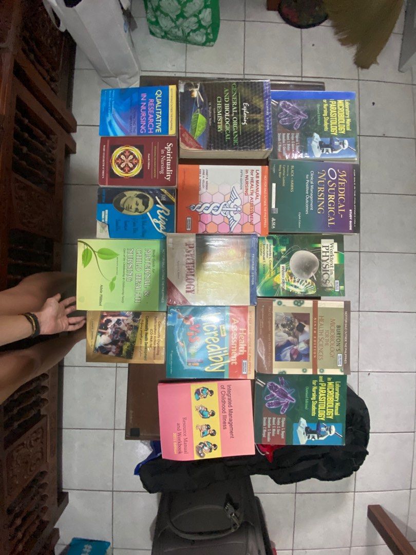 NURSING BOOKS WITH FREE BOOKSTAND (Category: Textbooks) located in Makati City. Submitted by unclutterermnl (Listing ID 1232224325, Image 1). Description: 2nd Hand nursing books with Free book stand TAKE ALL.