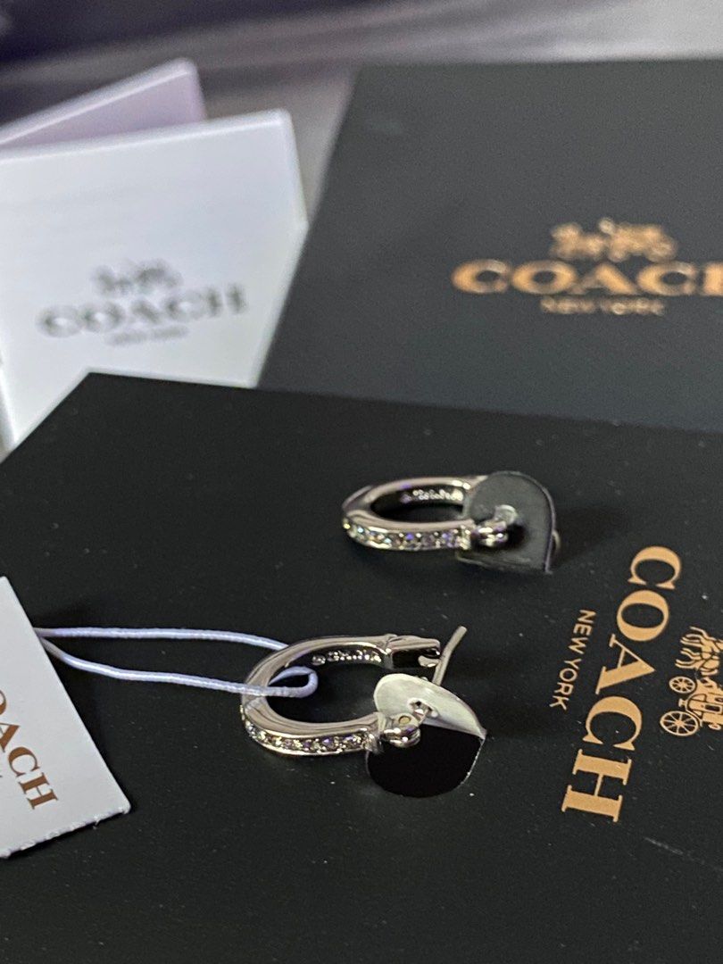 Coach sterling silver earrings clearance