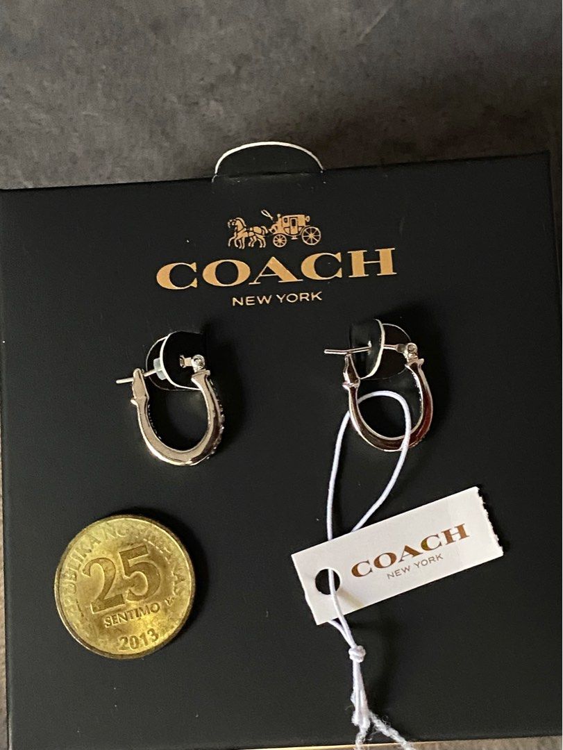 Coach sterling silver earrings clearance