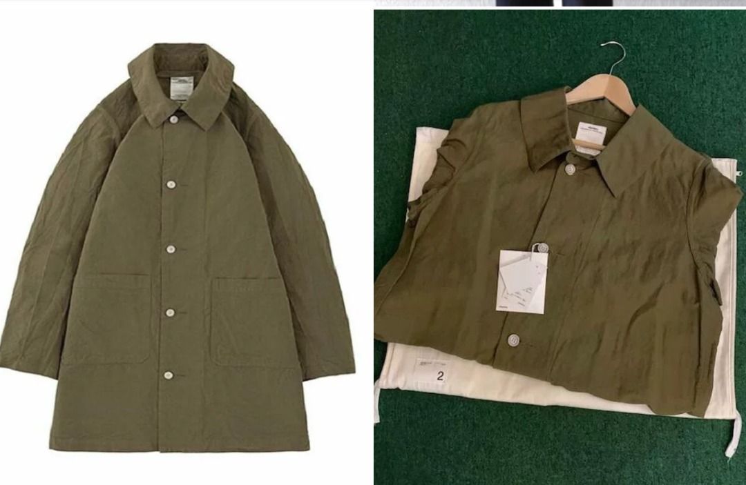 ON SALE: VISVIM GREASE MONKEY COAT (C/LI) - OLIVE SIZE 2 IN STOCK