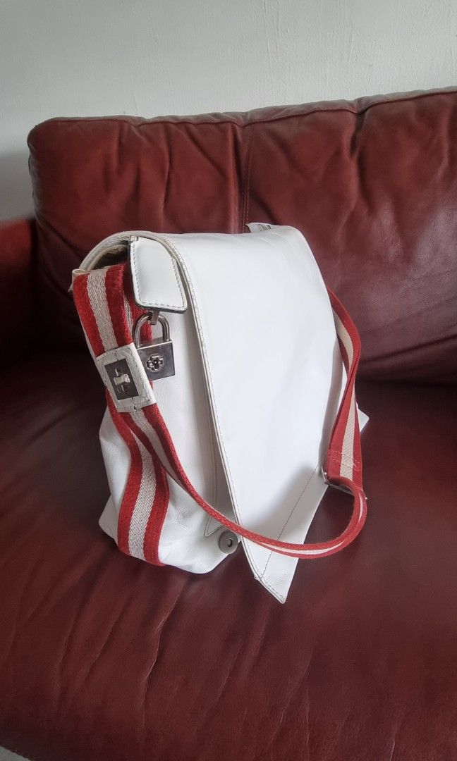 Original Bally messenger bag white limited edition