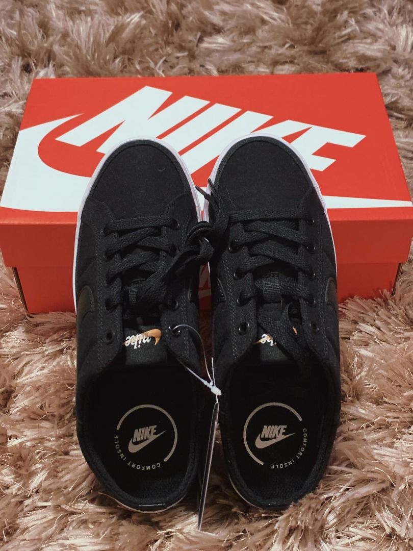 Original NIKE Court Legacy Mule Street Style Black Ladies Sneakers No