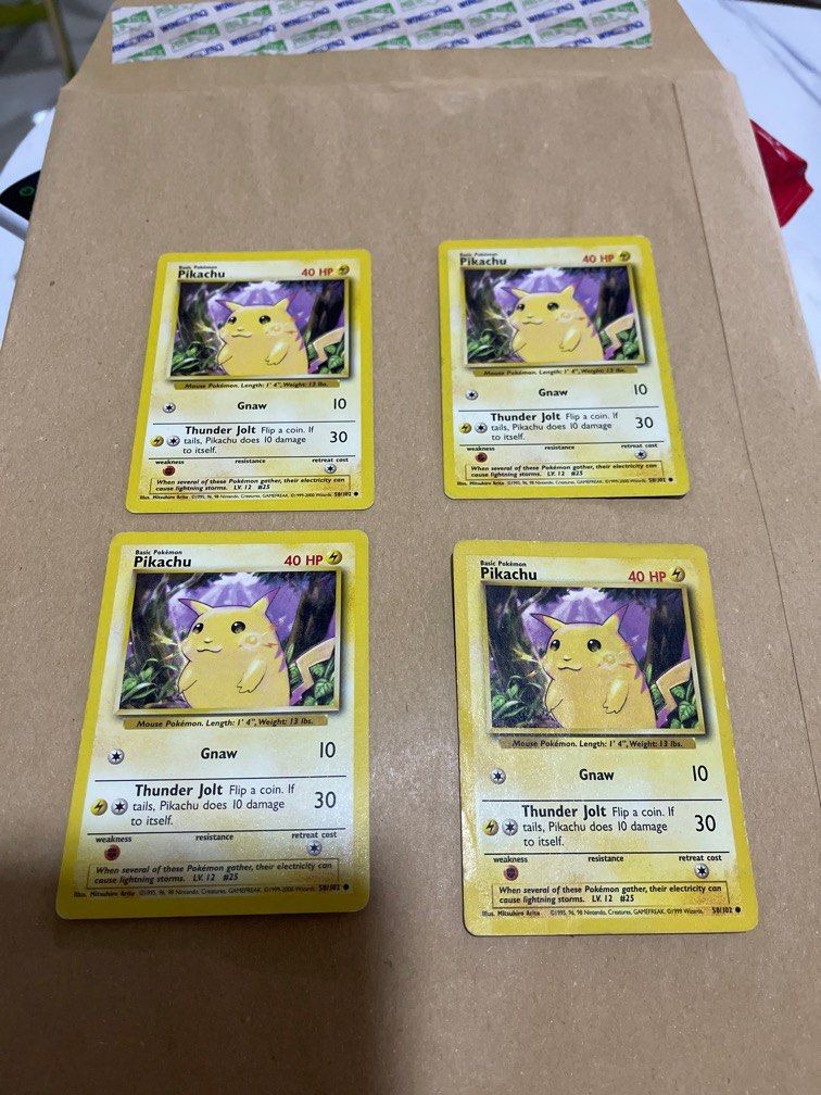 PIKACHU - Base Set - 58/102 - Pokemon Card - Unlimited Edition OG