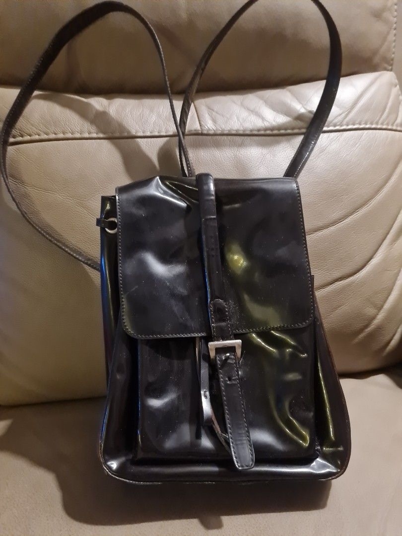 Prada Mini Backpack Authentic #Prada #Authentic #Original (Category: Luxury Bags & Wallets) located in Dasmarinas. Submitted by iConiC_Collection (Listing ID 1232195904, Image 1). Description: Small Backpack for women/girls super cute and fashionable (see picture when worn) color -Ebano ( dark brown/combination of brown and black) material- vernice (exterior), gamosa (interior) inclusion - authenticity card slightly negotiable.