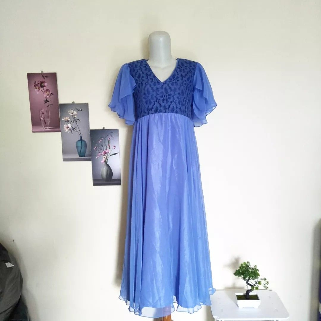 Premium party dress cantik bgt bagian atas bisa 2 model like new furing ...