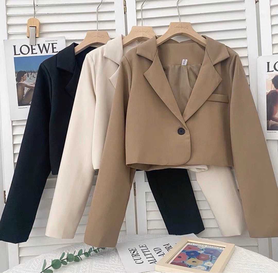 PREMIUM] Stylenanda Smart Casual Inner-lined Crop Suit Blazer
