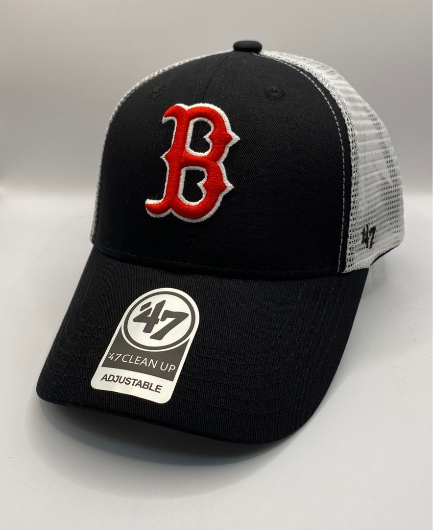 47 Brand Boston Red Sox Clean Up Adjustable Hat - Dark Gray/Red, Unisex,  Adult - MLB Baseball Cap