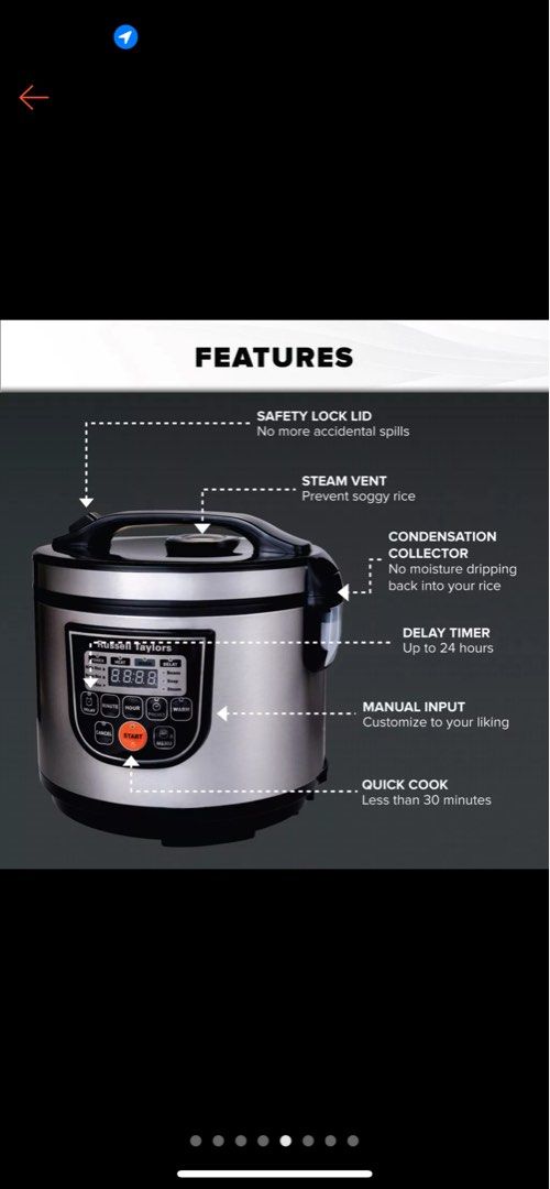 Russell Taylors Fuzzy Logic Smart Rice Cooker 1.8L ERC30 (Steam Rack