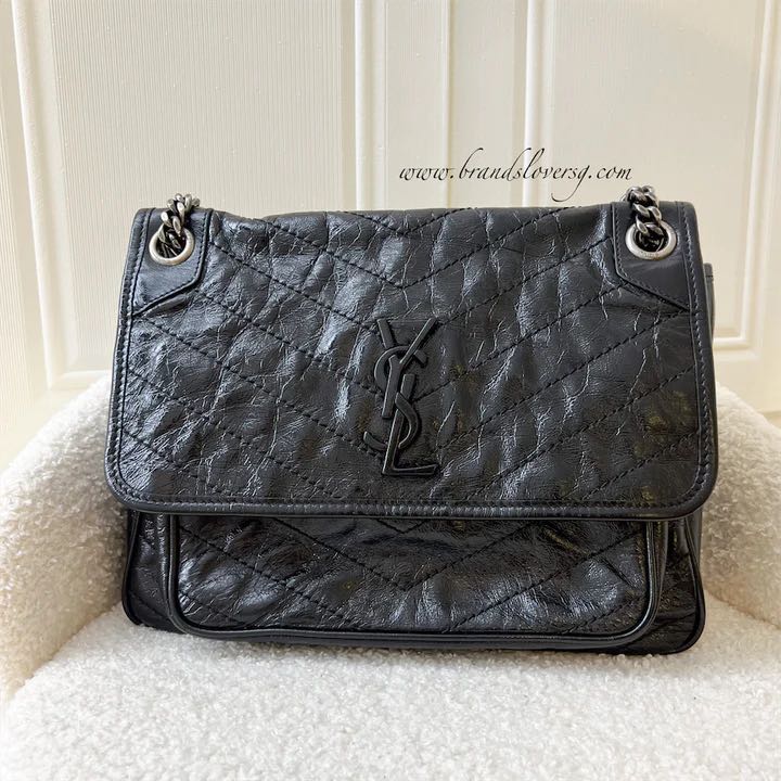 SOLD Saint Laurent YSL Medium Niki in Black Distressed
