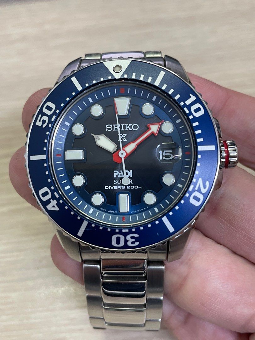 Seiko Prospex Padi V156 0DF0 42.5mm Solar Divers Watch SNE549P1