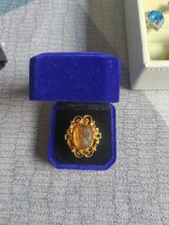 Signed Cameo intaglio ring gold electro plated