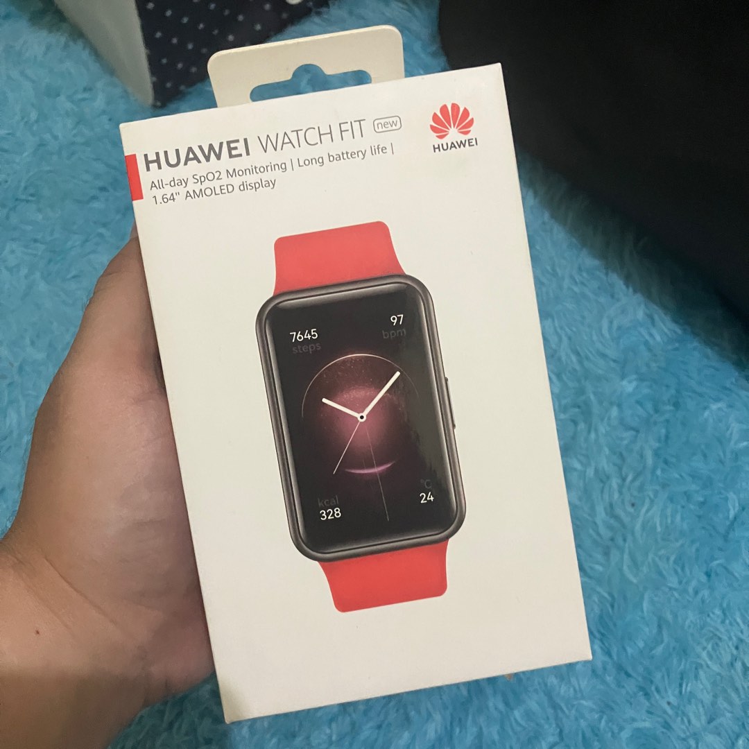 Smartwatch Huawei Watch Fit 1 - Red, Barang Mewah, Jam Tangan di Carousell