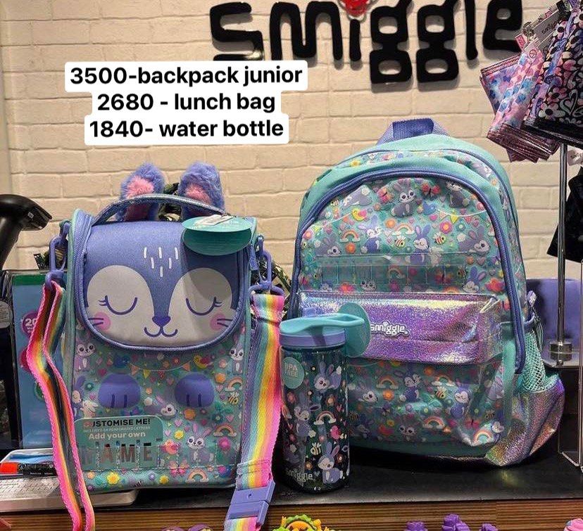 Smiggle classic and junior backpack (Category: Babies & Kids Fashion) located in Quezon City. Submitted by ohitsnhalen (Listing ID 1232259985, Image 3). Description: With price per pic Fixed. No cod.