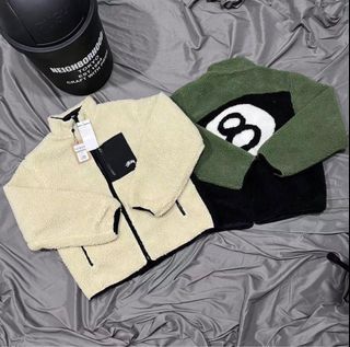 Stussy 8 Ball Sherpa Reversible Jacket ON HAND ( BEIGE COLOR SIZE LARGE & SMALL ONLY)