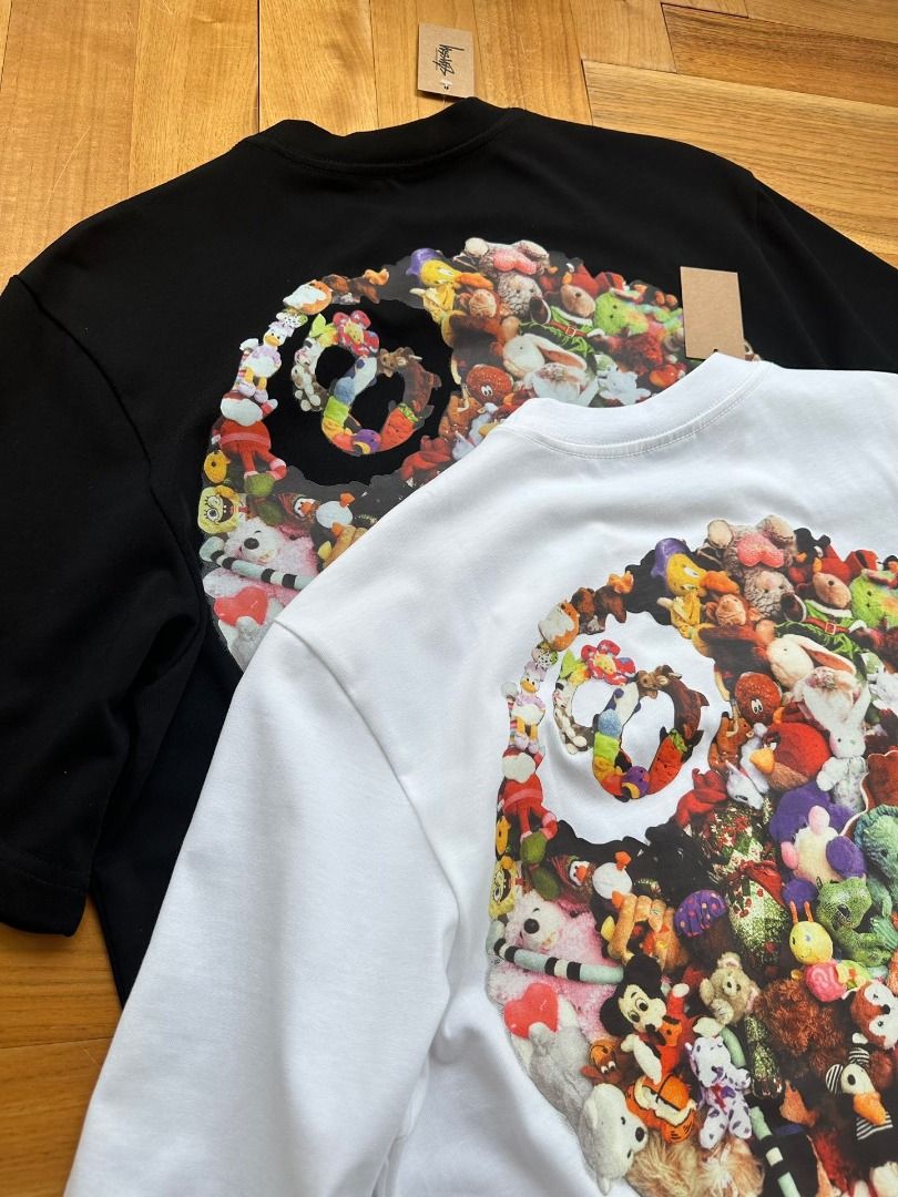 🇷🇺Stussy SS23 8号球系列PLUSH TEE 玩偶台球Logo印花宽松圆领短袖T恤