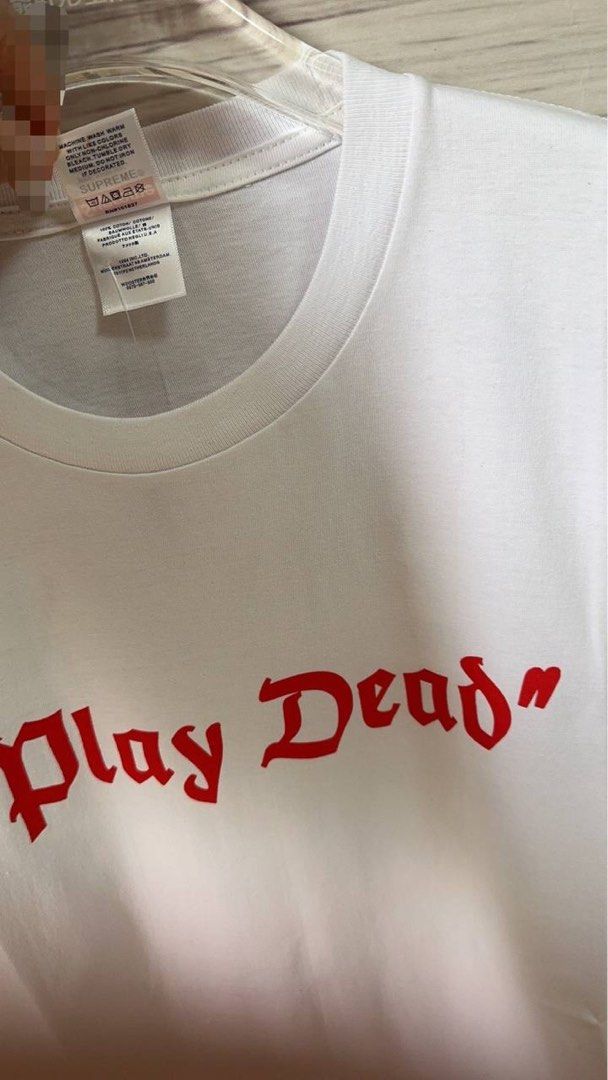 Supreme “Play Dead” Tee White, Luxury, Apparel on Carousell