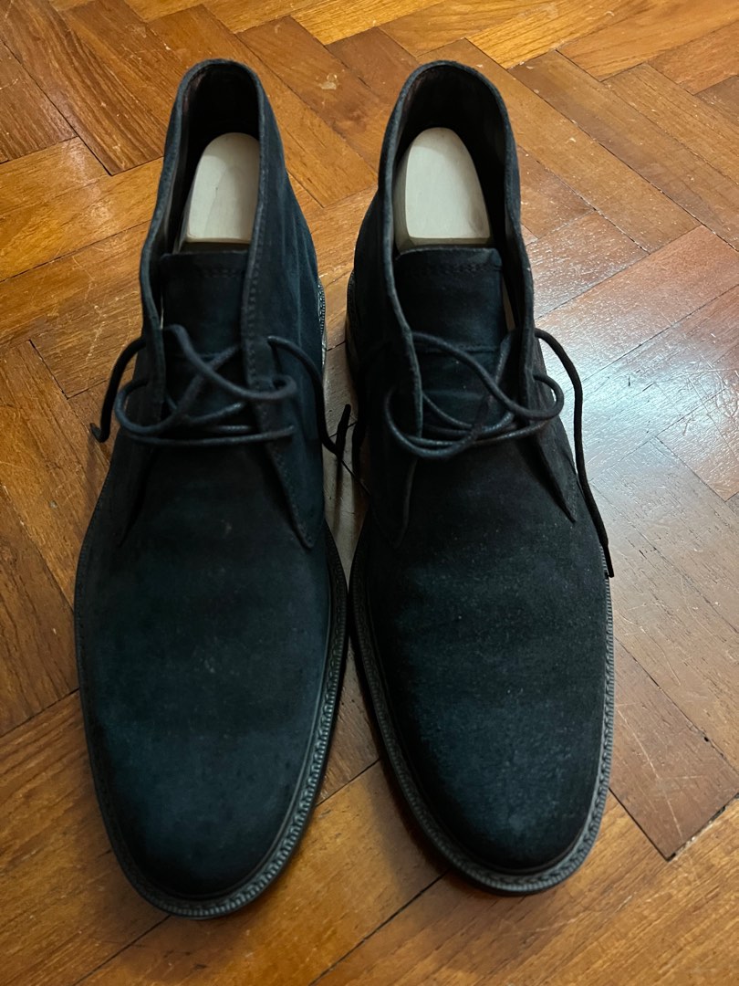 Mens black discount desert shoes