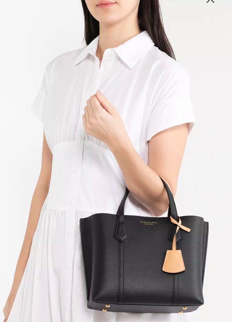 Tory Burch Perry Small Triple Compartment Tote in Black Women s