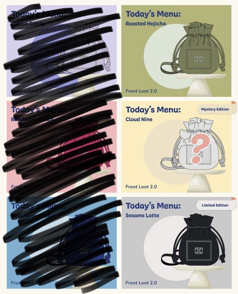 TTR The Tinsel Rack Froot Loot/Loop Bags Sesame Latte, Cloud Nine