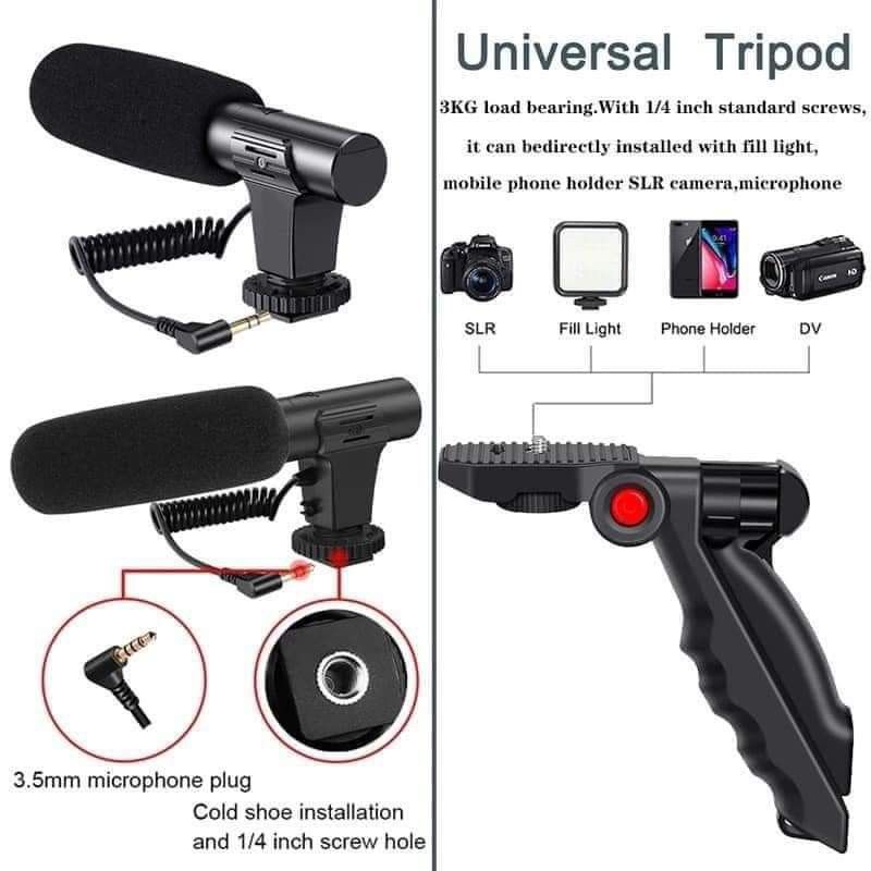 UNIVERSAL TRIPOD WITH MIC AND LIGHT💥💯 (Category: Tripods & Monopods) located in Quezon City. Submitted by kutiekath (Listing ID 1232291889, Image 2). Description: .